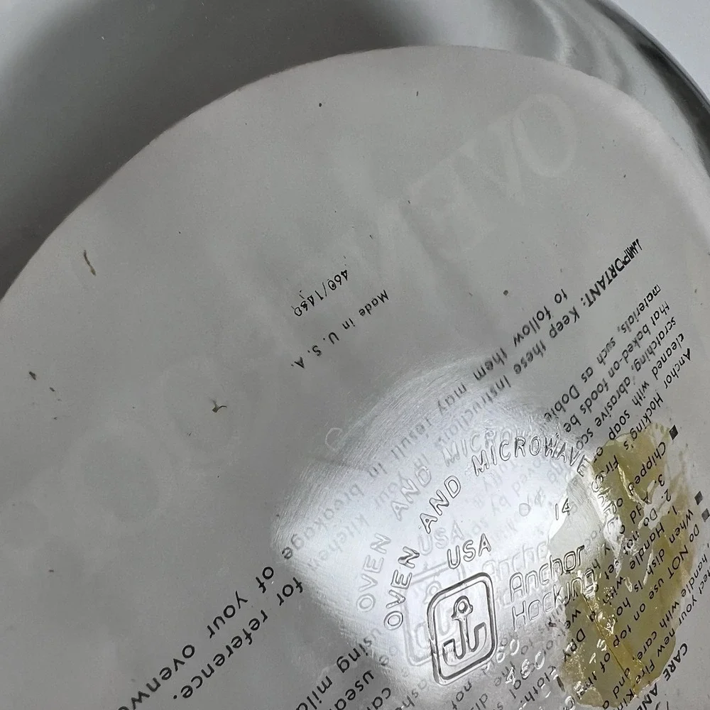 Fire King Ovenproof Anchor Hocking Pie Plate 9 Clear Dish 0.75 Quart‎